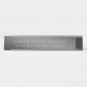 Äußerst wichtige Silver Desk Name Plate Schreibtischnamensplakette (Vorderseite )