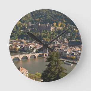 Aussicht auf Alte Brucke oder Alte Brücke Runde Wanduhr