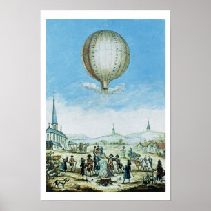 Aussicht auf Annonay in Vivarais und der erste Flu Poster