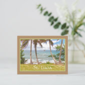 AUSSICHT AUF ATLANTIK VON PIGEON INSEL, ST. LUCIA POSTKARTE (Stehend Vorderseite)