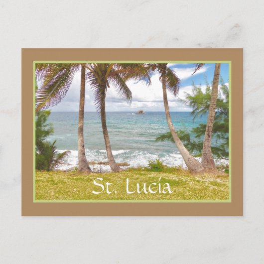 AUSSICHT AUF ATLANTIK VON PIGEON INSEL, ST. LUCIA POSTKARTE (Vorderseite)