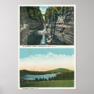 Aussicht auf Ausable Chasm und Saranac See Poster