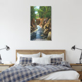 Aussicht auf Ausable River Falls und Bridge Leinwanddruck (Insitu (Schlafzimmer))