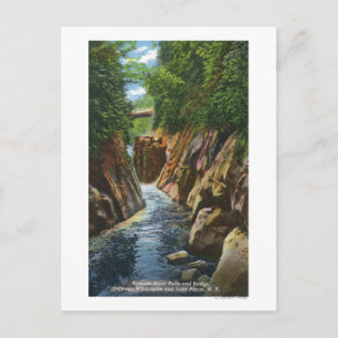 Aussicht auf Ausable River Falls und Bridge Postkarte