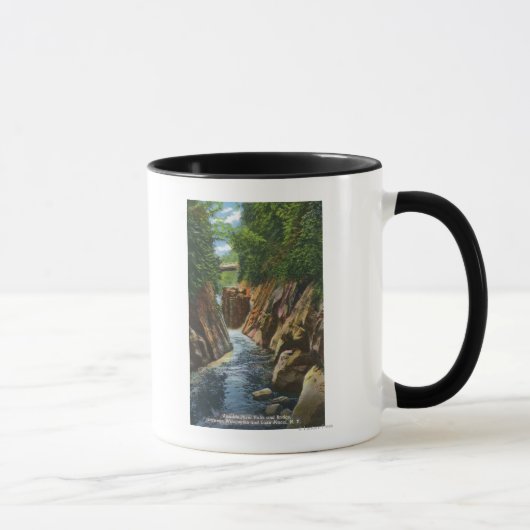 Aussicht auf Ausable River Falls und Bridge Tasse (Rechts)