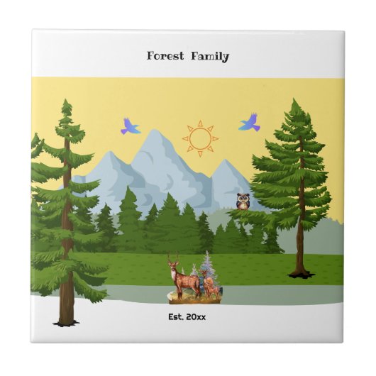 Aussicht auf Berge Fliese (Vorderseite)