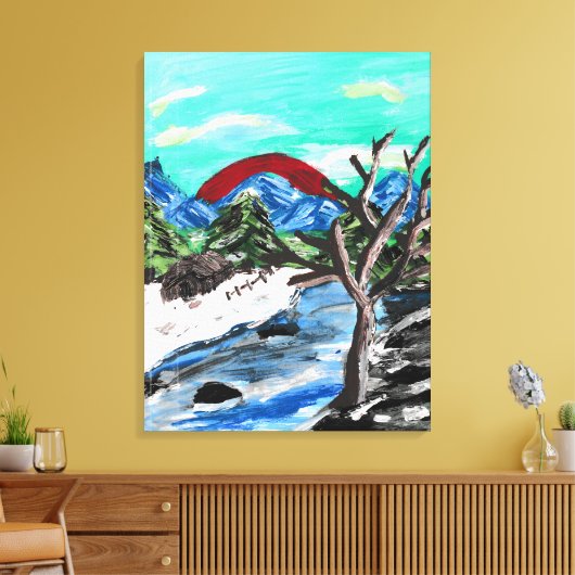 Aussicht auf Berge Leinwanddruck (Insitu (Wohnzimmer))