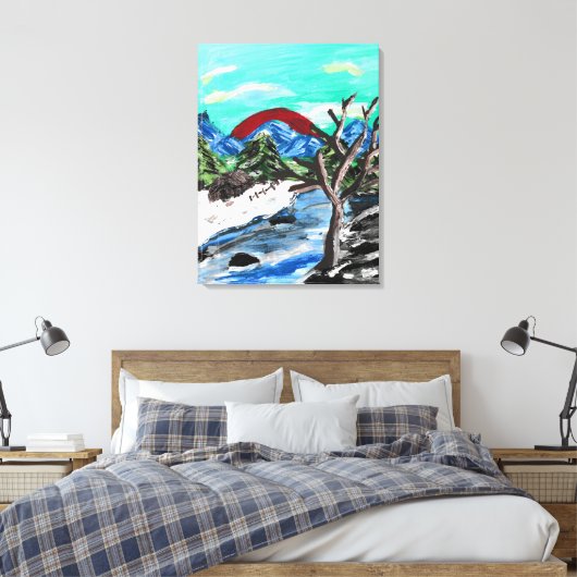 Aussicht auf Berge Leinwanddruck (Insitu (Schlafzimmer))