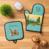 Aussicht auf Berge Ofenhandschuh & Topflappen-Set (Oben Unten)