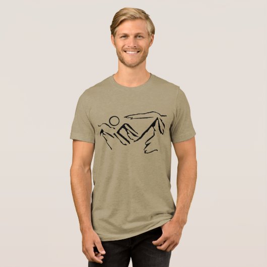 Aussicht auf Berge Tri-Blend Shirt (Vorderseite voll)