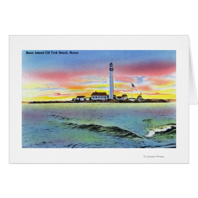 Aussicht auf Boon Island und Lighthouse von York a (Vorderseite (Horizontal))
