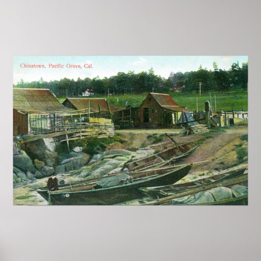 Aussicht auf Boote am Strand in Chinatown Poster (Vorne)