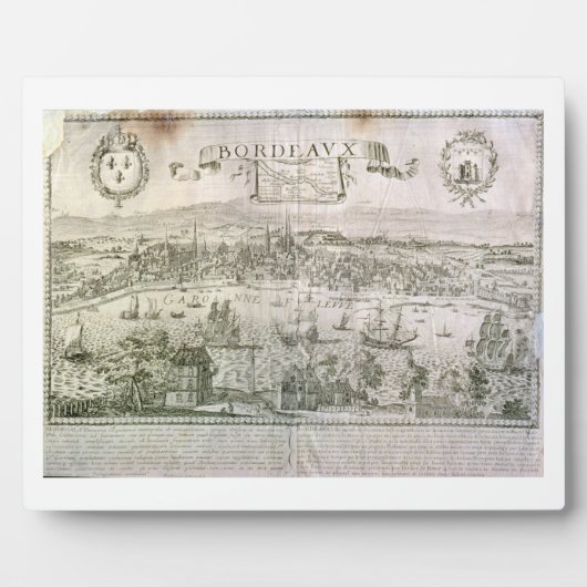 Aussicht auf Bordeaux und den Fluss Garonne, unter Fotoplatte (Vorderseite)