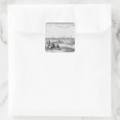Aussicht auf Brügge Quadratischer Aufkleber (Tasche)