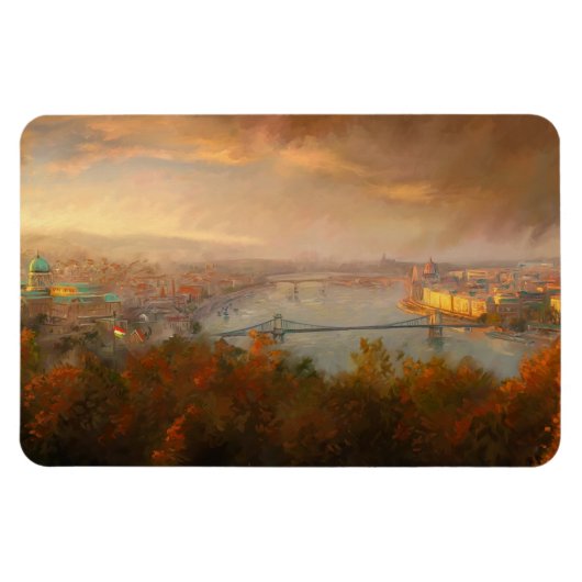 Aussicht auf Budapest Magnet (Horizontal)