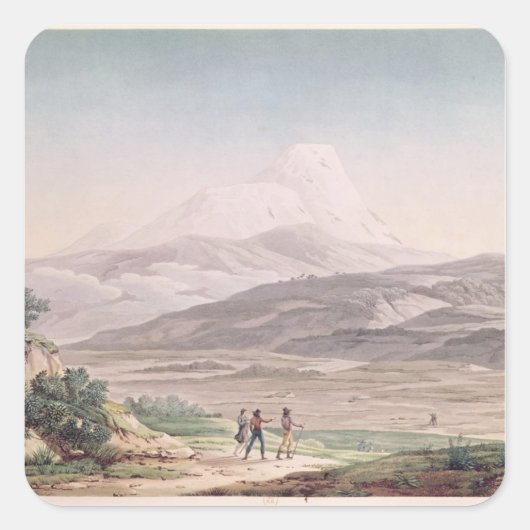 Aussicht auf Cajambe Quadratischer Aufkleber (Vorderseite)