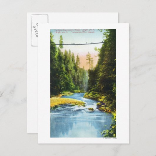 Aussicht auf Capilano Hängebrücke # 2 Postkarte (Vorne/Hinten)