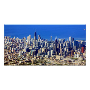 Aussicht auf Chicago Downtown mit Lake Poster
