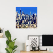 Aussicht auf Chicago Downtown mit Lake Poster (Heimbüro)