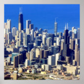 Aussicht auf Chicago Downtown mit Lake Poster (Vorne)