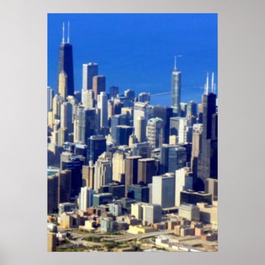 Aussicht auf Chicago Downtown mit Lake Poster (Vorne)