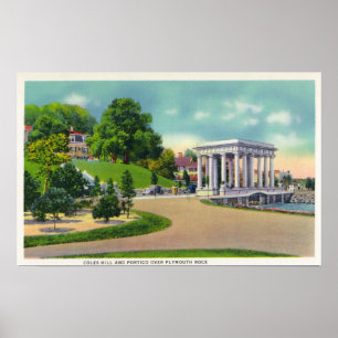 Aussicht auf Coles Hill und Plymouth Rock Portico Poster