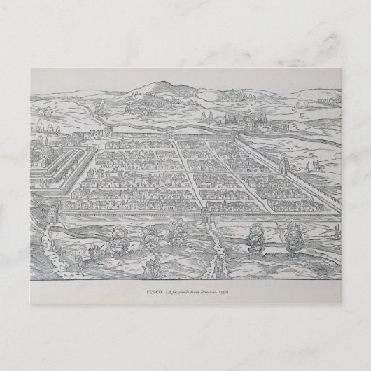 Aussicht auf Cusco, von Ramusio, Pub. 1556 Postkarte (Vorderseite)