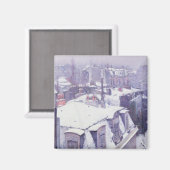 Aussicht auf Dächer oder Dächer unter Schnee, 1878 Magnet (Vorderseite/Rückseite)