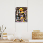 Aussicht auf das Altarbild im buddhistischen Tempe Poster (Küche)