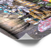 Aussicht auf das Altarbild im buddhistischen Tempe Poster (Ecke)