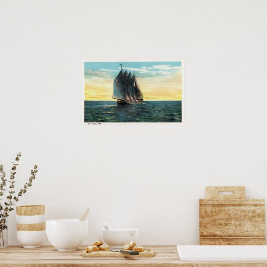 Aussicht auf das alte französische Schloss, 3 Länd Poster (Küche)