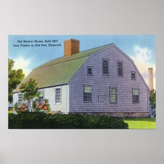 Aussicht auf das alte Harlow House Poster (Vorne)