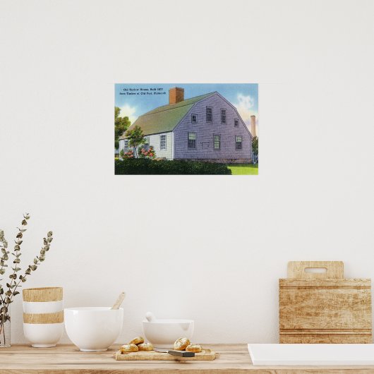 Aussicht auf das alte Harlow House Poster (Küche)