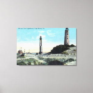 Aussicht auf das alte und das neue LeuchtturmKap H Leinwanddruck