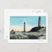 Aussicht auf das alte und das neue LeuchtturmKap H Postkarte (Vorne/Hinten)