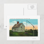 Aussicht auf das älteste Coffin House auf der Inse Postkarte (Vorne/Hinten)