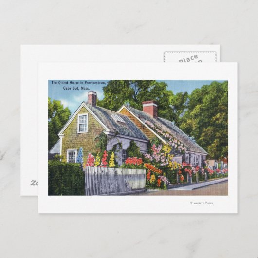 Aussicht auf das älteste Haus der Stadt Postkarte (Vorne/Hinten)