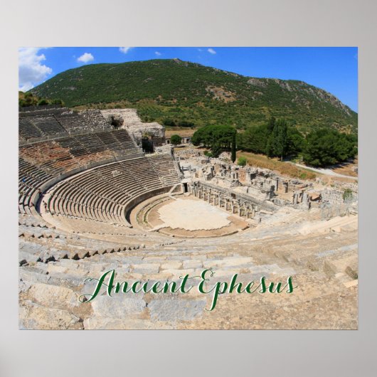 Aussicht auf das antike Amphitheater in Ephesus-Tü Poster (Vorne)