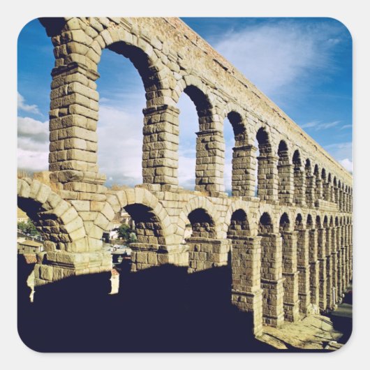 Aussicht auf das Aquädukt Quadratischer Aufkleber (Vorderseite)