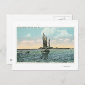 Aussicht auf das Boon Island Lighthouse von York Postkarte (Vorne/Hinten)