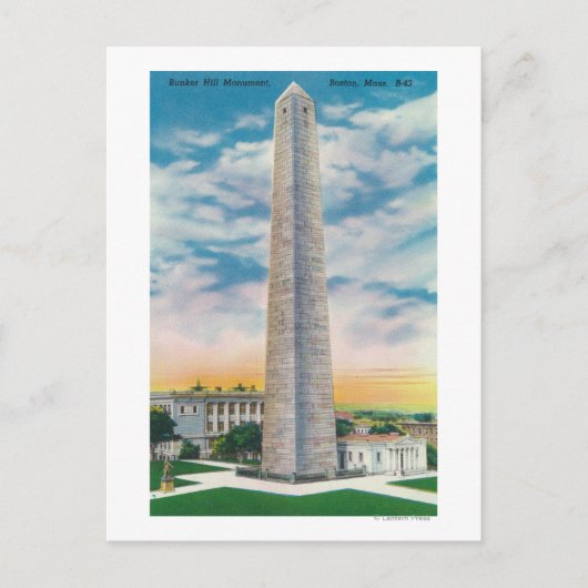 Aussicht auf das Bunker Hill Monument Postkarte (Vorderseite)