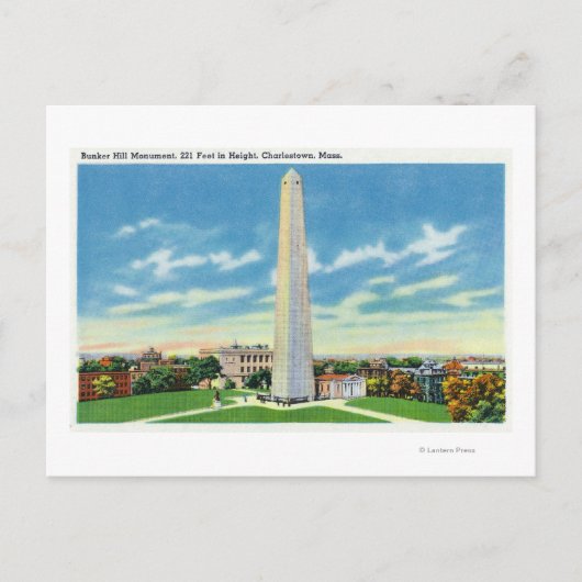 Aussicht auf das Bunker Hill Monument Postkarte (Vorderseite)