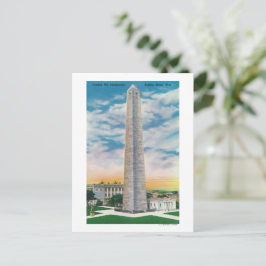 Aussicht auf das Bunker Hill Monument Postkarte (Stehend Vorderseite)