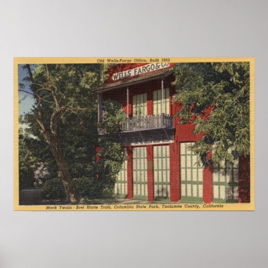 Aussicht auf das Büro Old Wells-Fargo (1855) Poster (Vorne)
