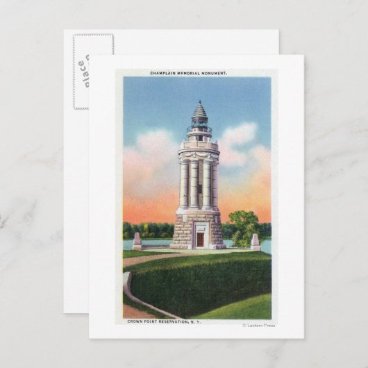 Aussicht auf das Champlain-Denkmal Postkarte (Vorne/Hinten)