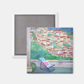 Aussicht auf das Dorf Apricale Magnet (Vorderseite/Rückseite)