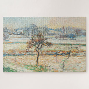 Aussicht auf das Dorf Bazincourt, Schnee - Pissarr Puzzle