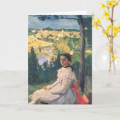 Aussicht auf das Dorf | Fré dé Bazille Karte (Gelbe Blume)