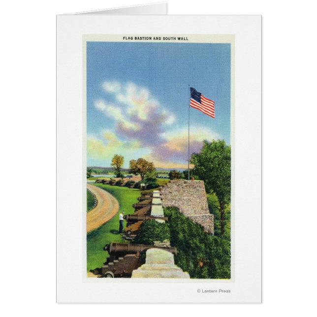 Aussicht auf das Flaggenbecken und die Südmauer (Vorne)