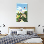 Aussicht auf das Flaggenbecken und die Südmauer Leinwanddruck (Insitu (Schlafzimmer))